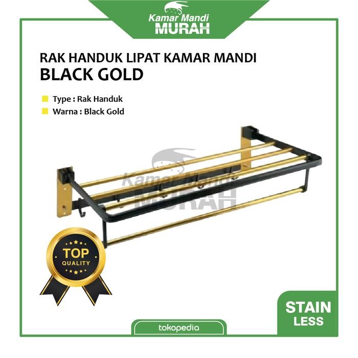 Menarik Rak Handuk Lipat Black Gold,Rak Handuk Almunium Black Gold,Rak Handuk Terlariss 