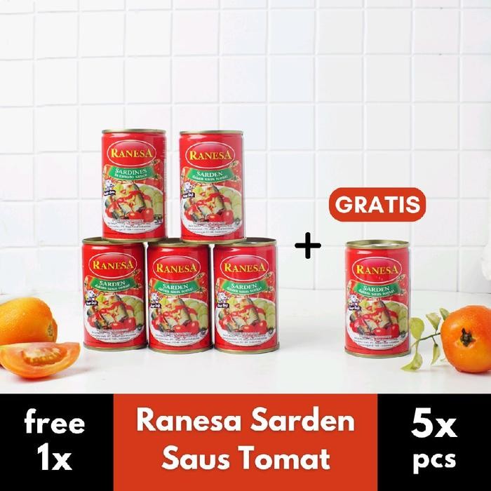 

(Buy 5 Sedang *155gr* Get 1 sarden) RANESA Sarden saus tomat makanan kaleng - makanan kemasan kaleng