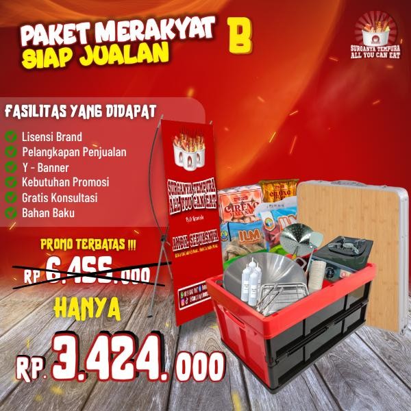 

Paket Merakyat Kemitraan Surganya Tempura All You Can Eat