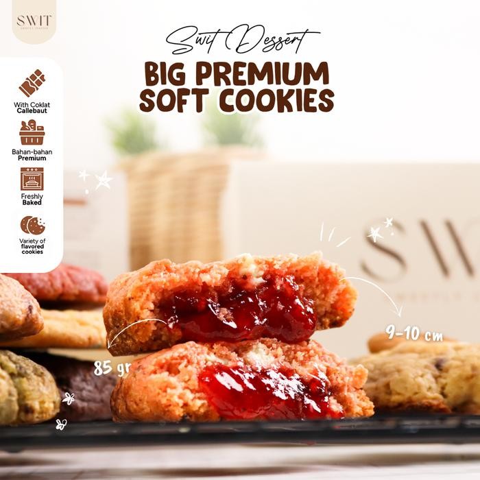 

Swit Dessert Soft Big Cookies Premium Isi 6 - Cemilan Snack Makanan Kering Kekinian, Biskuit Coklat