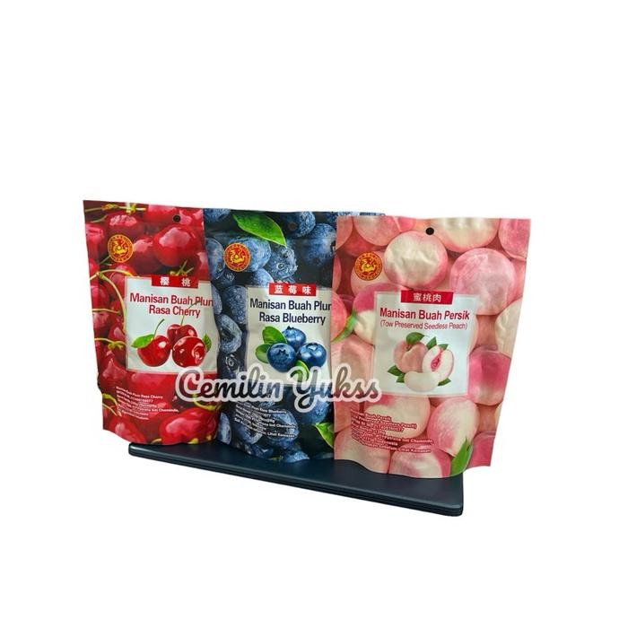 

Manisan Buah Blueberry 220g Manisan Buah Cherry 220g Manisan Buah Peach 138g Manisan Buah Prune
