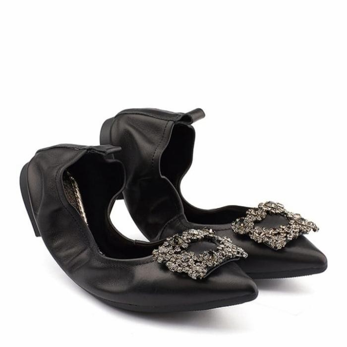 BARU Pazzion Crystal Buckle Foldable Flats Original Authentic