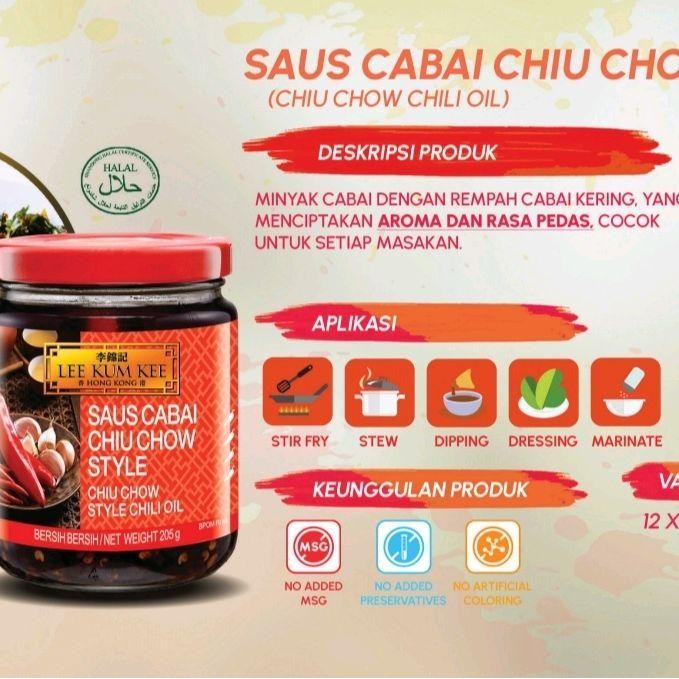 

Chili Oil Chiu Chow Tyle Lee Um Ee Nya Cabai 205Gr Botol