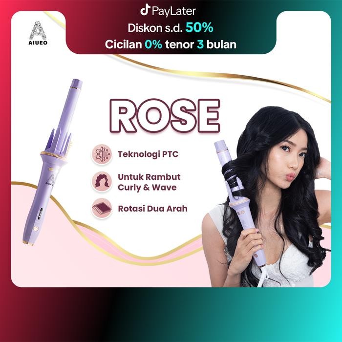 Terlaris Catokan AIUEO Rose Catok Keriting Rambut Otomatis Plat Keramik AIUEO 168 Roll Panjang -
