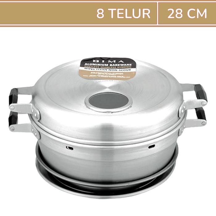 Baking Pan 28 CM BIMA Untuk 8 Telur Baking Pan Kompor (Tanpa Oven) Wonder Pan