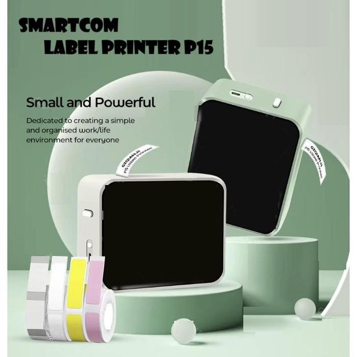 

Smartcom P15 Thermal Printer Label Nama Harga Produk Stiker Bluetooth Tanpa Tinta Label Maker