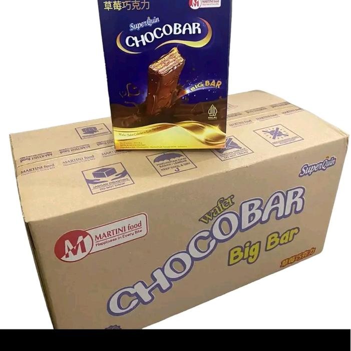 

(1kardus ) superqueen chocobar big bar wafer salut isi6box coklat isi klaim stroberi asli Snack