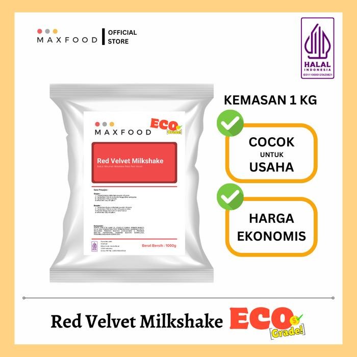 

terbaru maxfood red velvet milkshake powder 1kg bubuk minuman ekonomis