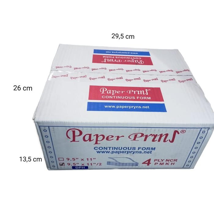 

Continuous Form 9.5 X 11/2" 4 Prs Paperprint