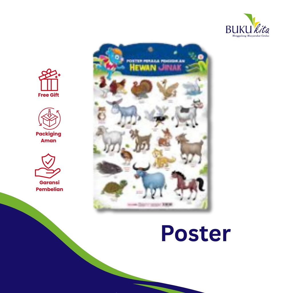 POSTER PERAGA PENDIDIKAN HEWAN JINAK (BAHAN PPC) by Tim Wudi