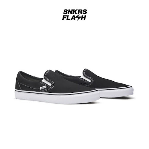 VANS Classic Slip On Black Sepatu Sneakers Unisex - VN000EYEBLK - Size 43