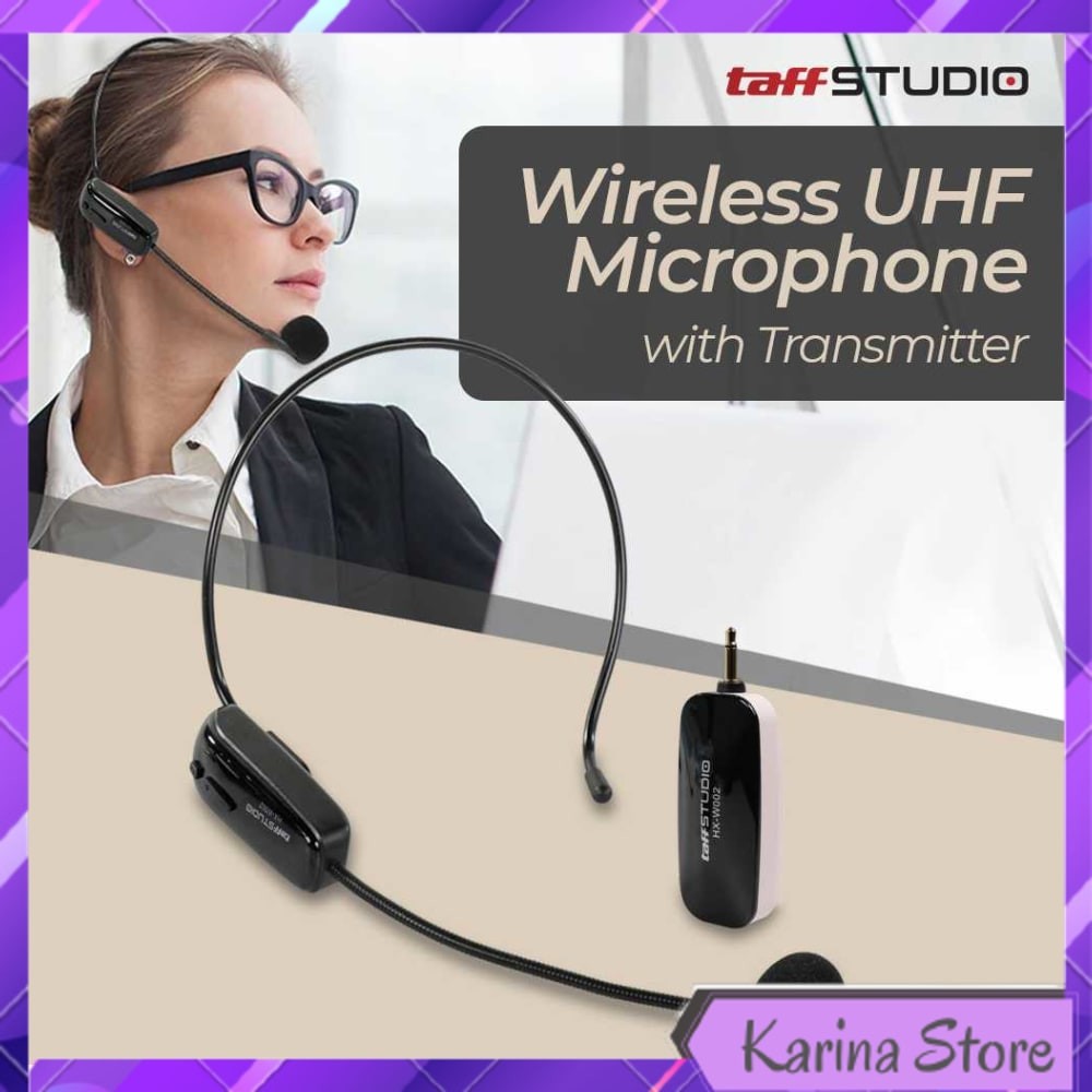 TAFFSTUDIO WIRELESS MICROPHONE UHF CALL CENTER WITH TRANSMITTER - HX-W002