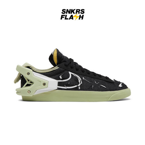 NIKE Blazer Low Acronym Black Olive Aura Sepatu Sneakers Wanita - DO9373001 - Size 36