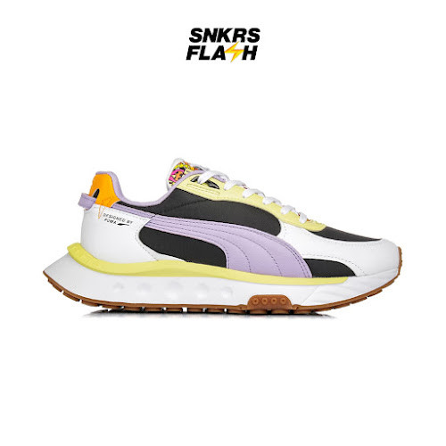 PUMA Wild Rider Romero Britto White Lime Sepatu Sneakers Pria - 38109701 - Size 44.5