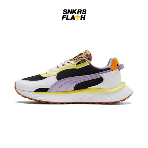 PUMA Wild Rider Romero Britto White Lime Sepatu Sneakers Pria - 38109701 - Size 44.5