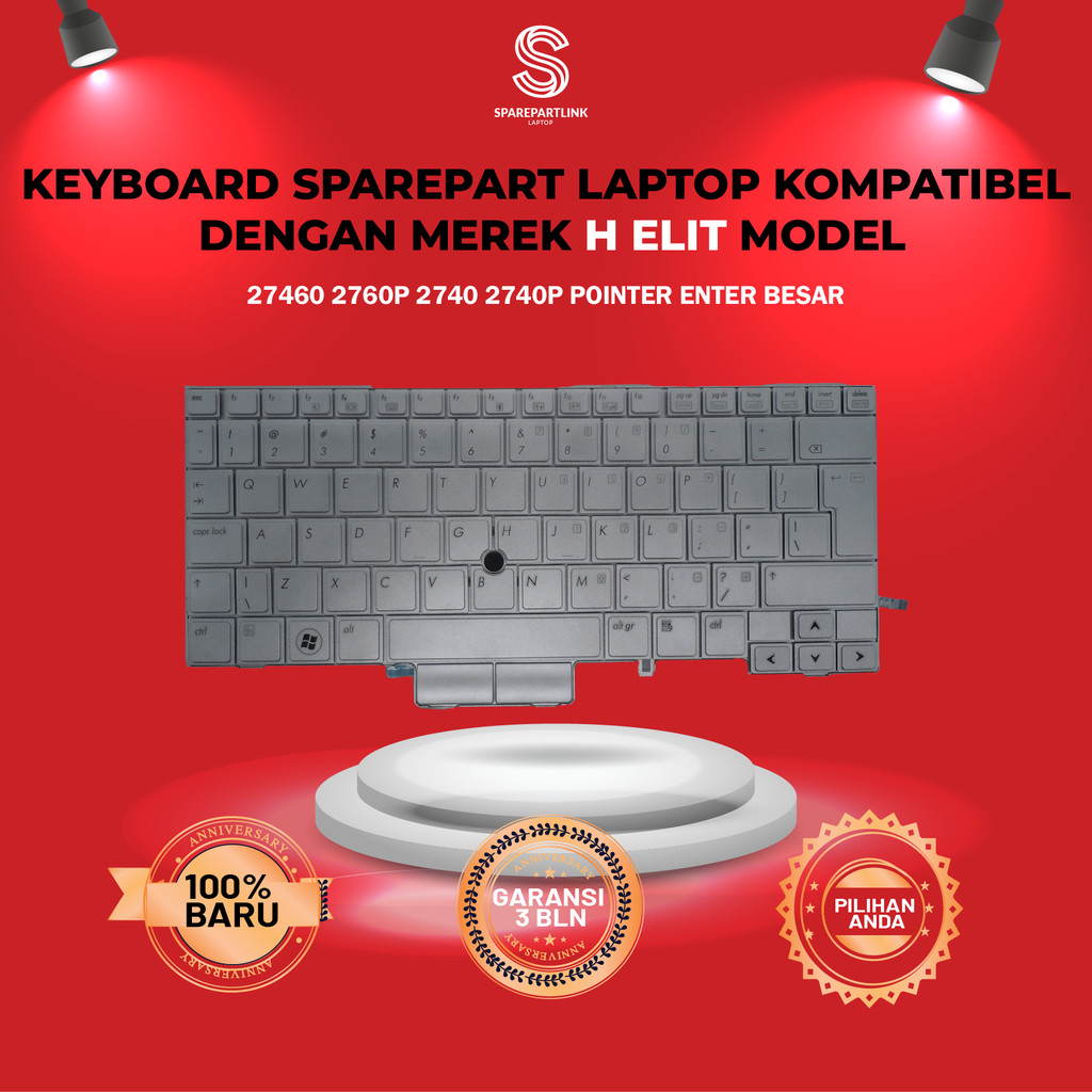 KEYBOARD HP ELITEBOOK 27460 2760P 2740 2740P POINTER ENTER BESAR / PRODUK BARU