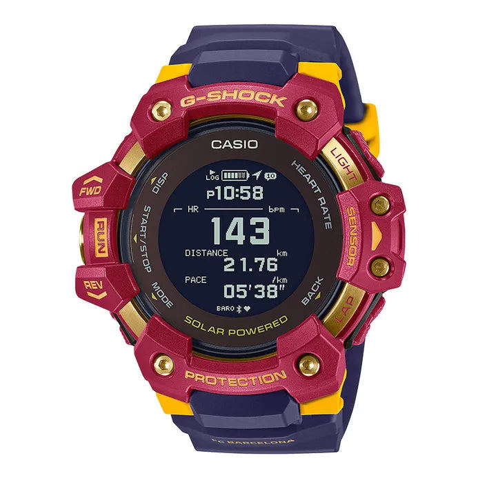 Casio G-Shock G-Squad GBD-H1000BAR-4DR X FC Barcelona Matchday Tough Solar Digital Dial Resin Band