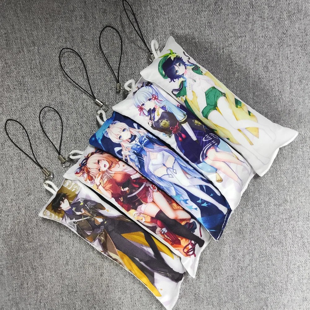 Dakimakura Mini Keychain Anime Full Body Key Chain Hanging Phone Pendant Cosplay Anime Keychain
