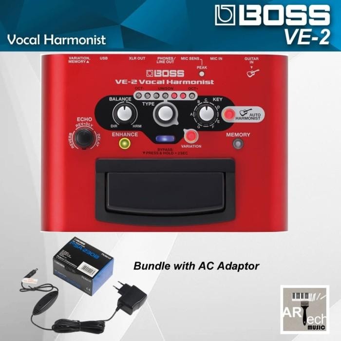 Boss VE-2 Vocal Harmonist + Adaptor / Efek Vokal VE2 / Effect VE 2