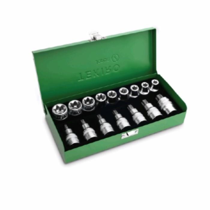 Kunci sok shock socket bintang dan L bintang set 16 pcs TEKIRO