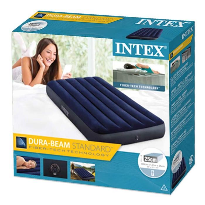 PREMIUM Intex kasur angin durabeam twin blue 64757