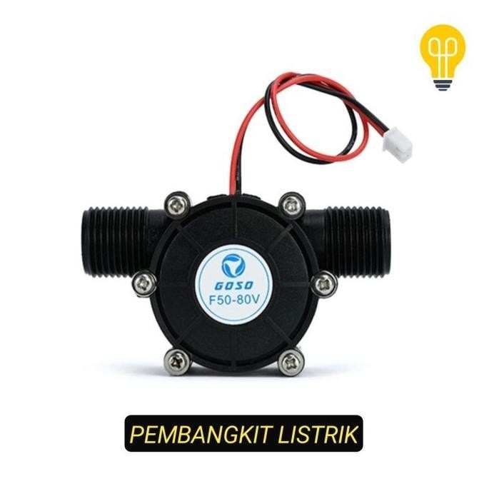 XEWEKMULIA TURBIN MINI PEMBANGKIT LISTRIK TENAGA AIR 12V 10 WATT DINAMO GENERATOR LISTRIK UNTUK PIPA
