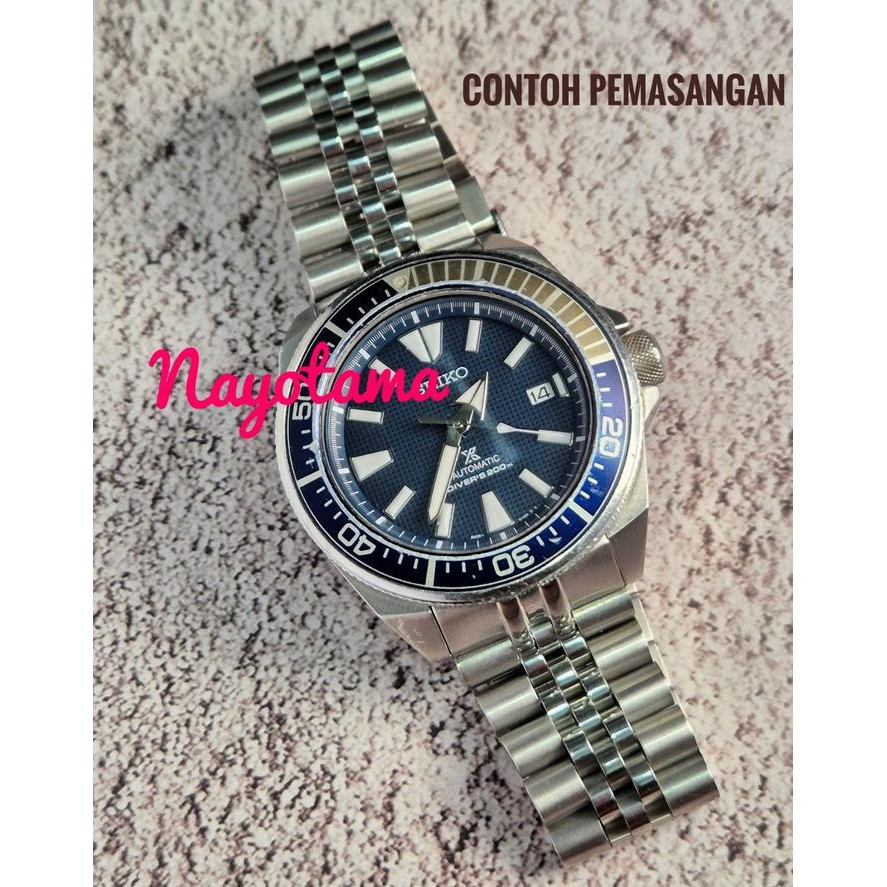 22mm Jubilee Rantai Solid for Jam Seiko Samurai Diver Clasp