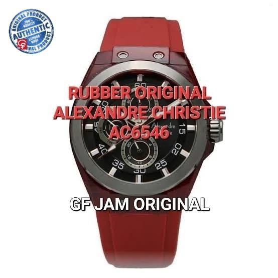 TALI KARET JAM TANGAN ALEXANDRE CHRISTIE ORIGINAL AC6546 RUBBER BAND