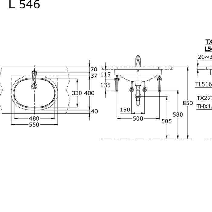 Bisa Grab Wastafel Toto L546 W/F Putih