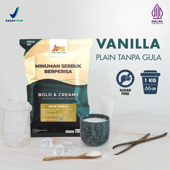 

Tersedia Bubuk Minuman Vanilla Original Plain 1Kg - Powder Drink Tanpa Gula