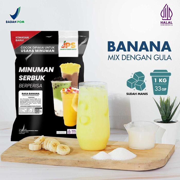 

Tersedia Bubuk Minuman Banana Mix Powder Instan JPS Gula Shopee