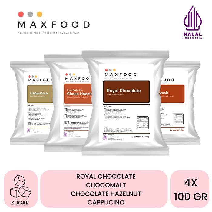 

Tersedia Maxfood Sample Coffee Chocolate 100g - Royal Coklat, Choco Hazelnut & Cappuccino Shopee