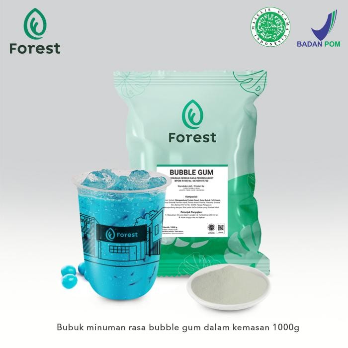 

Tersedia Bubuk Minuman Bubble Gum Powder - FOREST Bubble Drink 1kg Minuman Boba & Bubble