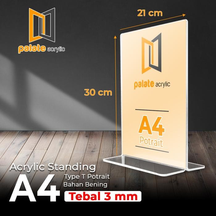 

Terbaru! Acrylic Tent Holder / Akrilik Brosur A4 T Portrait 3Mm