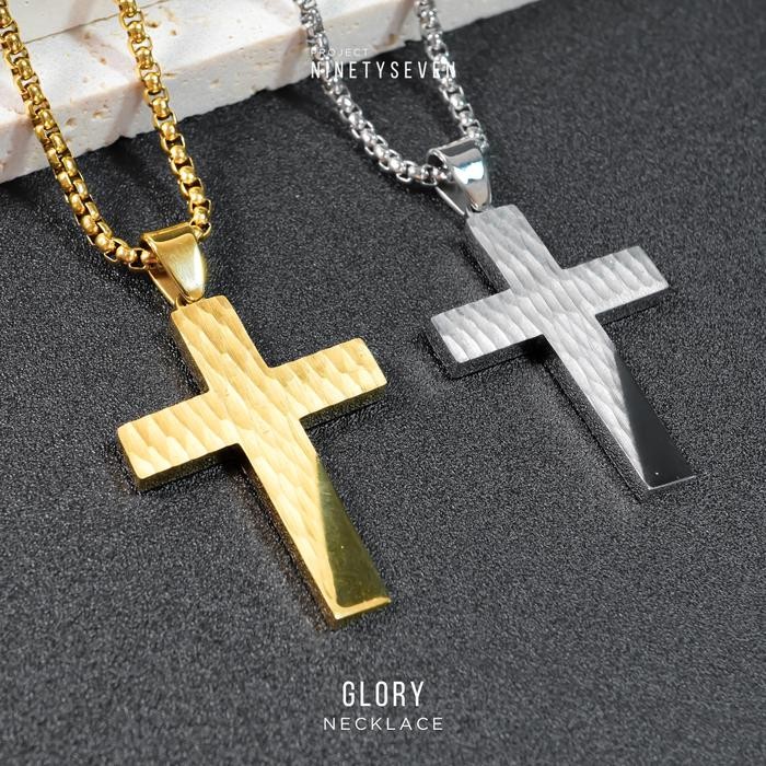 ORIGINAL PROJECT NINETYSEVEN - GLORY Necklace - Kalung Salib Pria Wanita Premium, Mewah, Elegan,