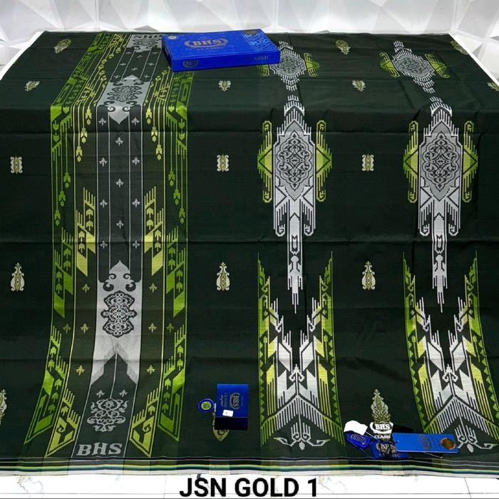 ORIGINAL SARUNG BHS CLASSIC JJACQUARD KUALITAS GOLD Hitam Songket READY STOCK
