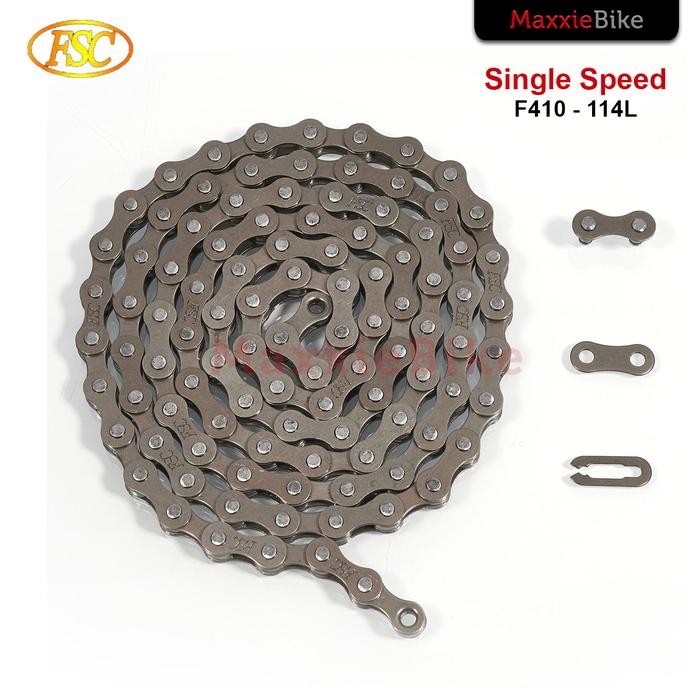 Polygon Exotic - Fsc F410 114L 1/2 X 1/8-Inch Rantai Sepeda Single Speed Tanpa Operan Gigi Bicycle