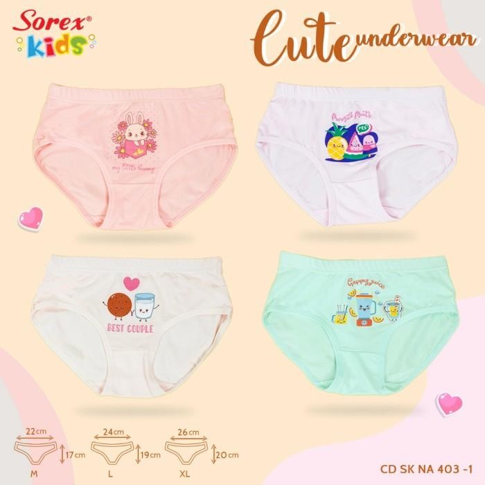 Pilihan- Sorex Kids Celana Dalam Anak Perempuan Original / Cd Cewek Usia 2 S/D 10 Tahun