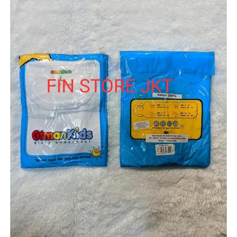 Pilihan- Kaos Oblong Anak Gt Man Kids Putih