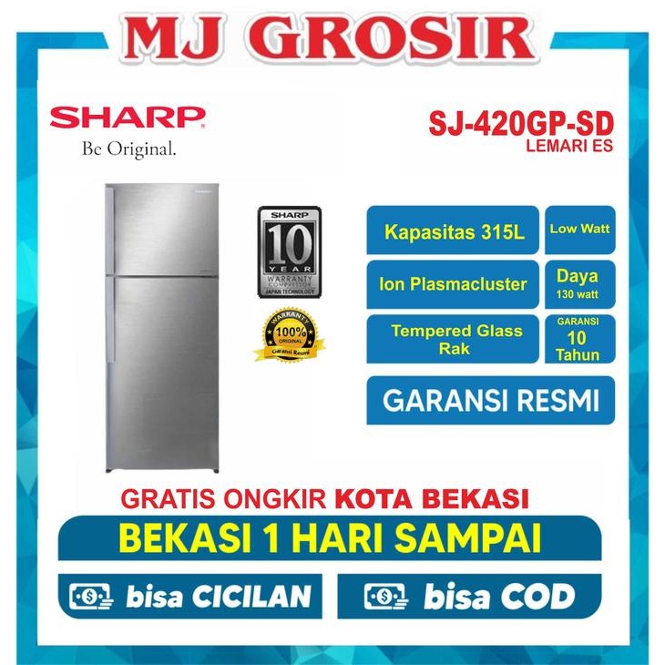 Kulkas Sharp Sj 420 Gpsd Lemari Es 2 Pintu Sj420Gpsd Sj 420Gpsd Plasma