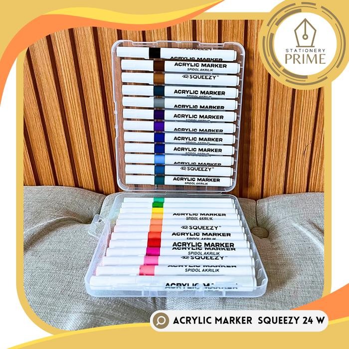 

Promo! Spidol Akrilik / Acrylic Marker Squeezy 24 Warna Sa-Sq7724