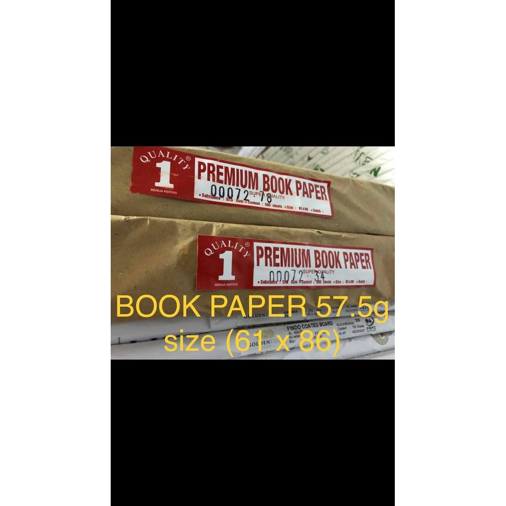 

Book Paper 57.5G Size (61 X 86)
