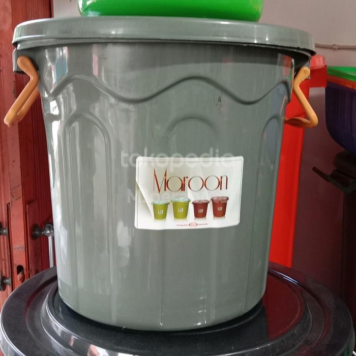 Ember Plastik Tutup 30 Liter Maroon