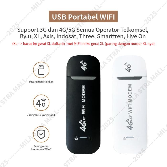 MODEM WIFI 4G USB MIFI/100MBPS MINI WIFI/MODEM WIFI TRAVEL MOBILE/PLUG AND PLAY/SEMUA