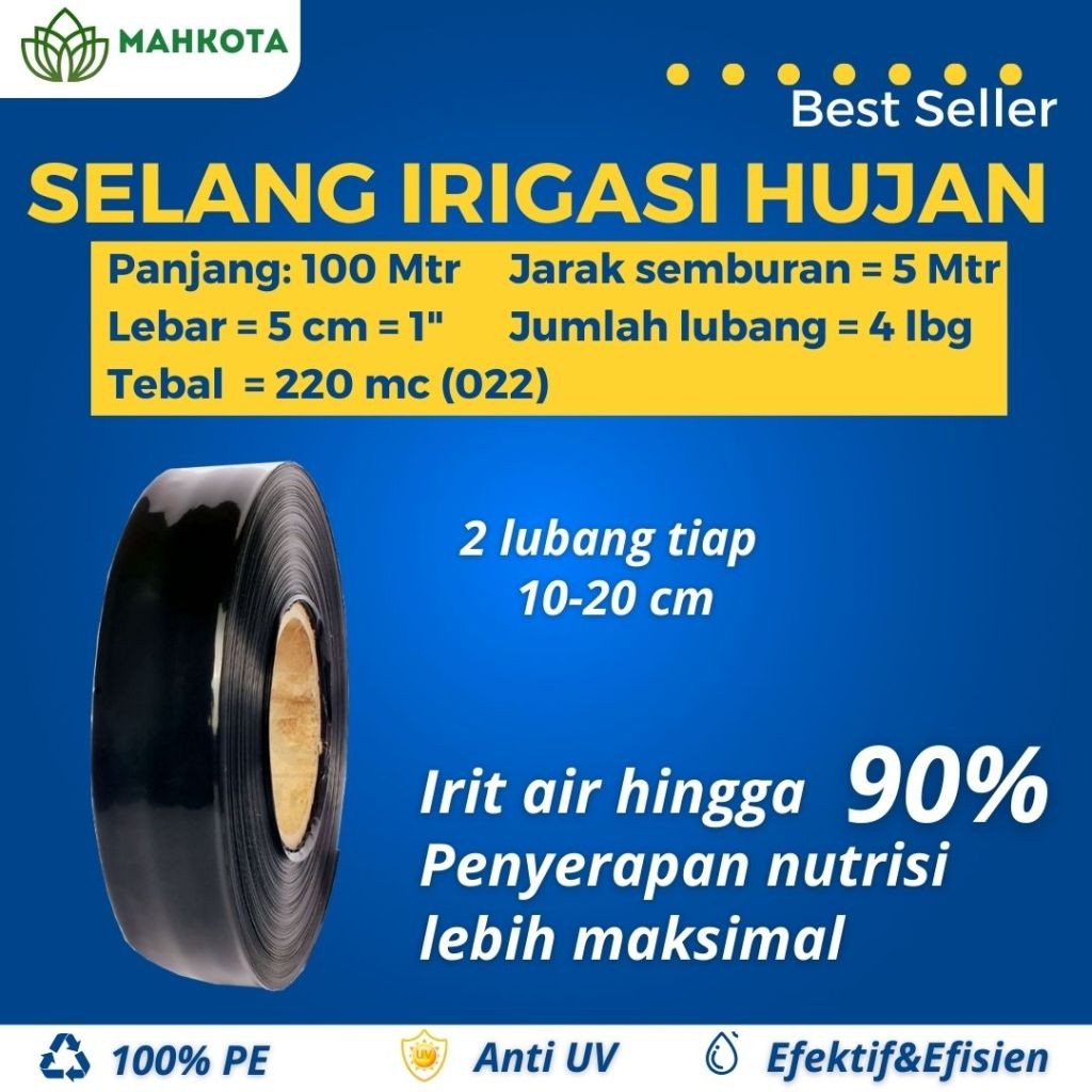 Selang Drip Lubang 2 Set 1 Inch 5 Cm 100 Meter 220 Mikron Selang Drip Hujan Rain Drip Tube