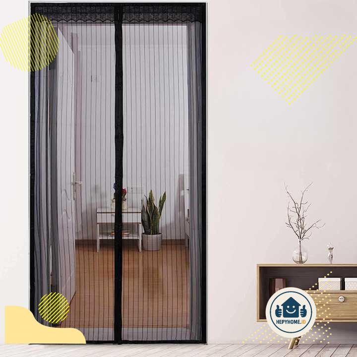 TaffHOME Tirai Pintu Anti Nyamuk Kelambu Magnetic hitam - CNY-121