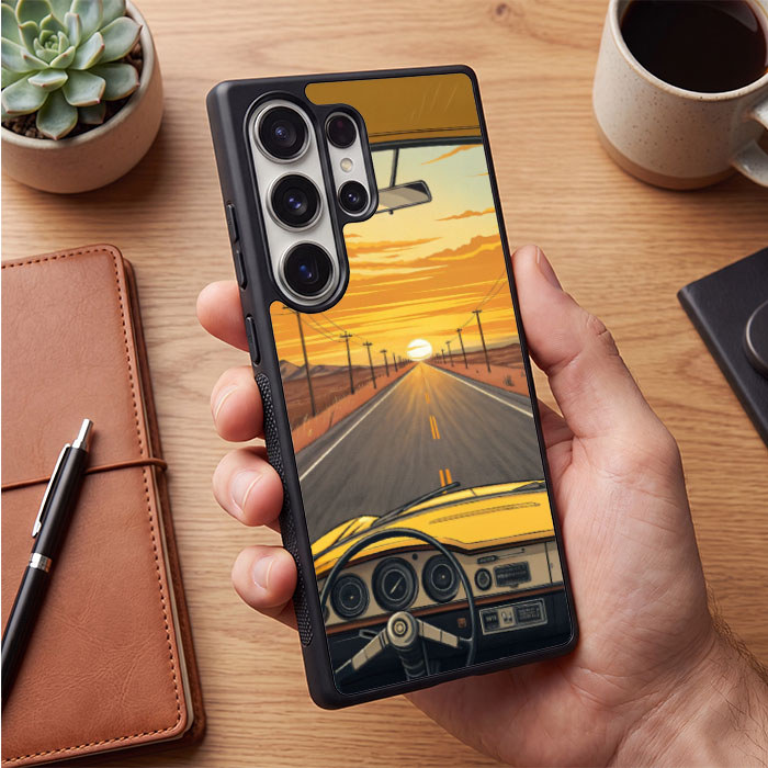 Case Casing Samsung Galaxy S26 S25 S24 S23 S22 S21 S20 Note 20 10 Ultra Edge Plus FE Sunset Road Tri