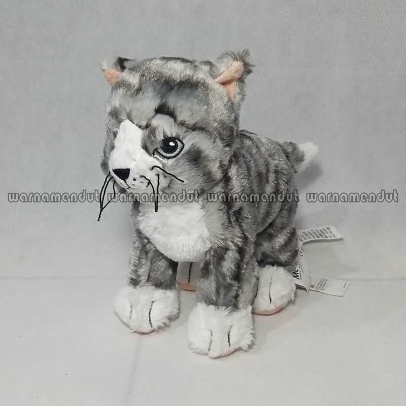 IKEA LILLEPLUTT Boneka kucing abu-abu putih