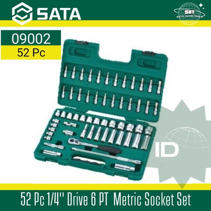 SATA Kunci Socket Set 52Pcs 1/4 Inch (METRIC) 09002