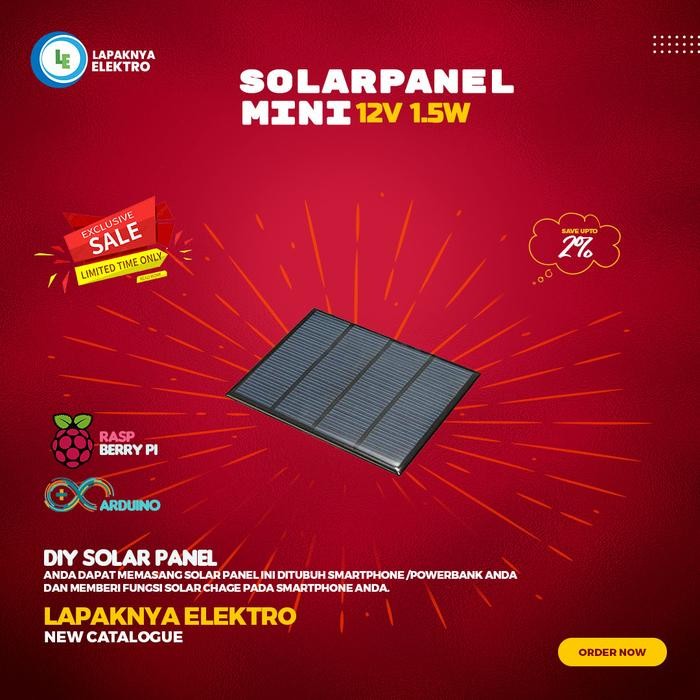PREMIUM Modul Solar Cell/Solar Panel Surya Mini 12V 1.5W Star Polycrystalline